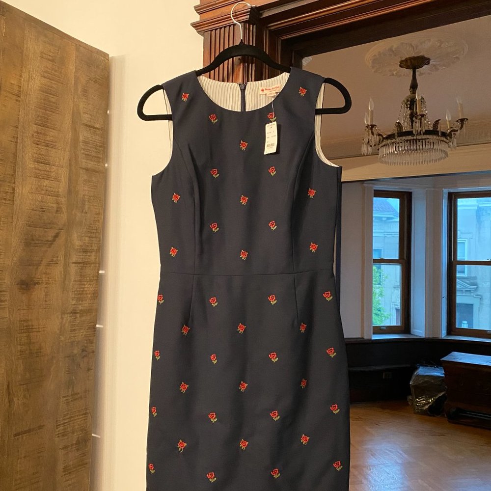 Brooks Brothers Rose-Embroidered Sheath Dress